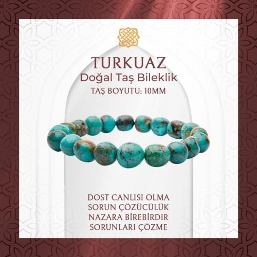 Turkuaz (Firuze) 10mm Doğal Taş Bileklik