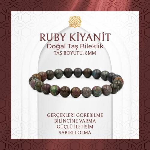 Ruby Kiyanit 8mm Doğal Taş Bileklik