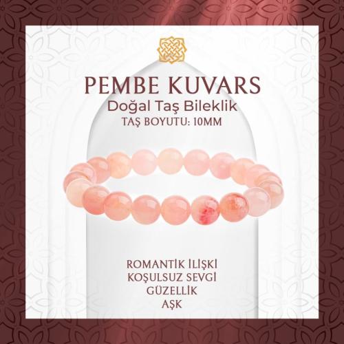 Pembe Kuvars (Gül Kuvars) 10mm Doğal Taş Bileklik