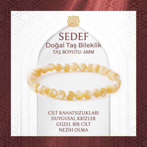 Sedef 6mm Doğal Taş Bileklik