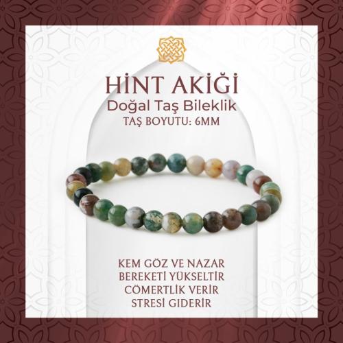 Hint Akiği 6mm Doğal Taş Bileklik