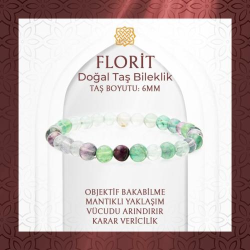 Yeşil Florit 6mm Doğal Taş Bileklik