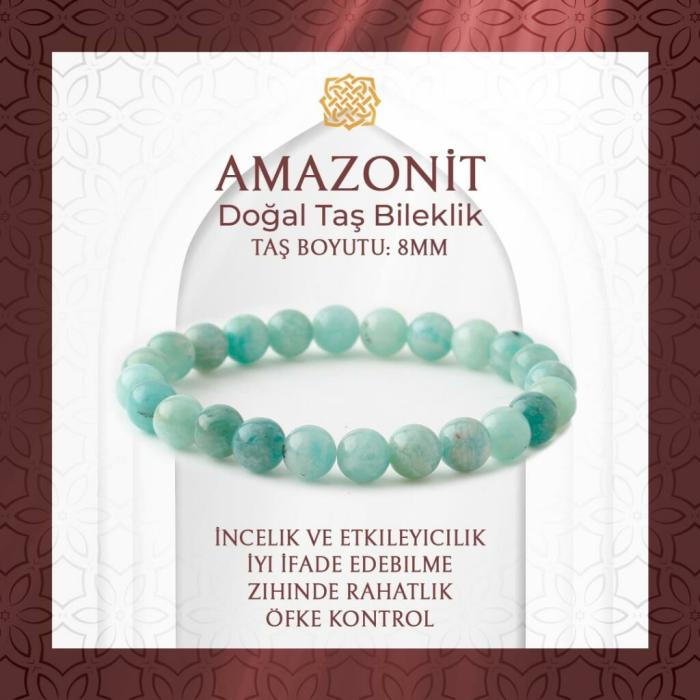 Amazonit 8mm Doğal Taş Bileklik