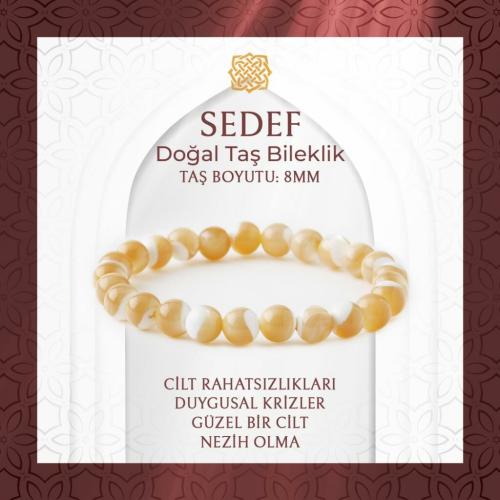 Sedef 8mm Doğal Taş Bileklik