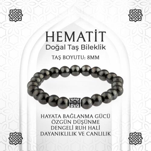 Hematit Doğal Taş Bileklik - 8mm