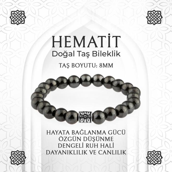 Hematit Doğal Taş Bileklik - 8mm