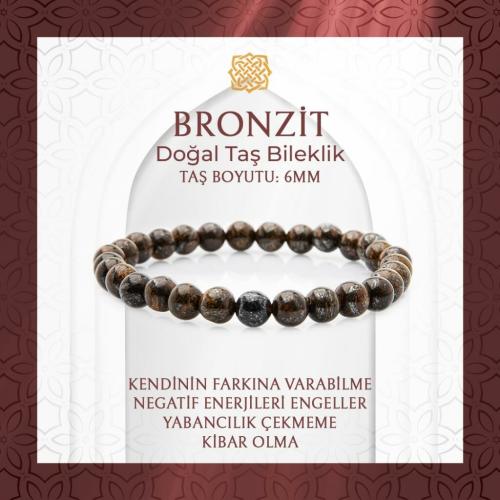 Bronzit 6mm Doğal Taş Bileklik