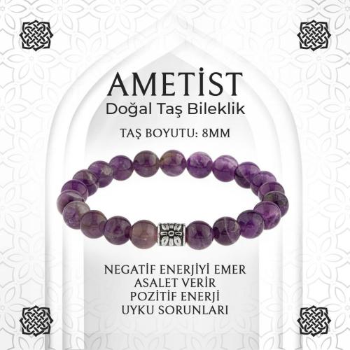 Ametist Doğal Taş Bileklik - 8mm