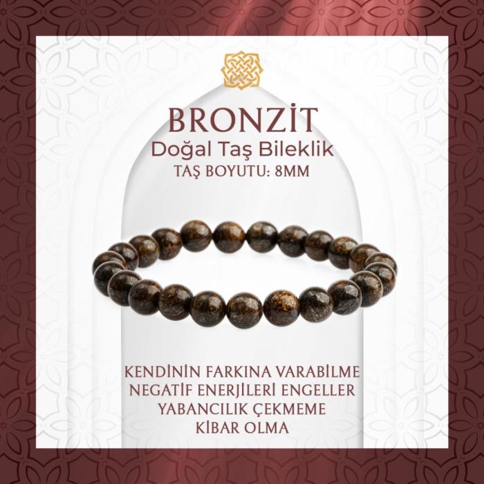 Bronzit 8mm Doğal Taş Bileklik