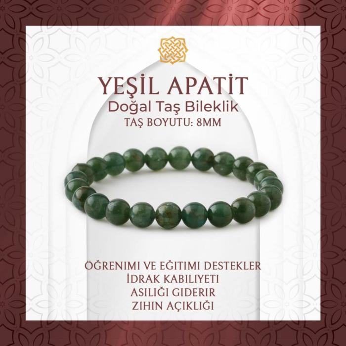 Yeşil Apatit 8mm Doğal Taş Bileklik