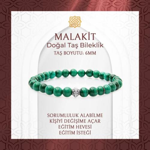 Malakit 6mm Doğal Taş Bileklik