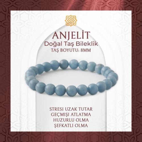 Anjelit 8mm Doğal Taş Bileklik