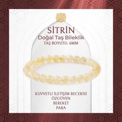 Sitrin 6mm Doğal Taş Bileklik