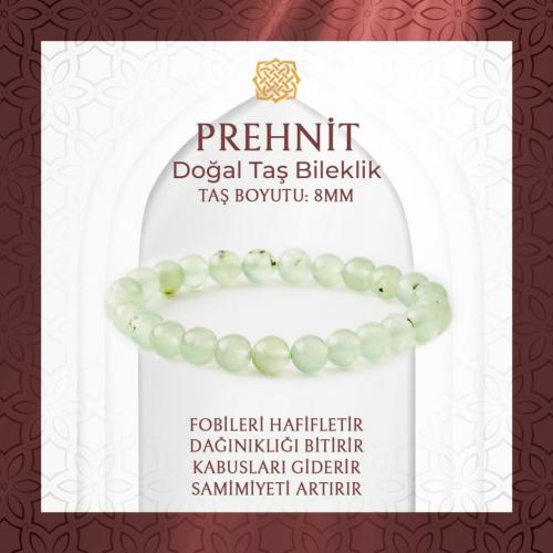 Prehnit 8mm Doğal Taş Bileklik