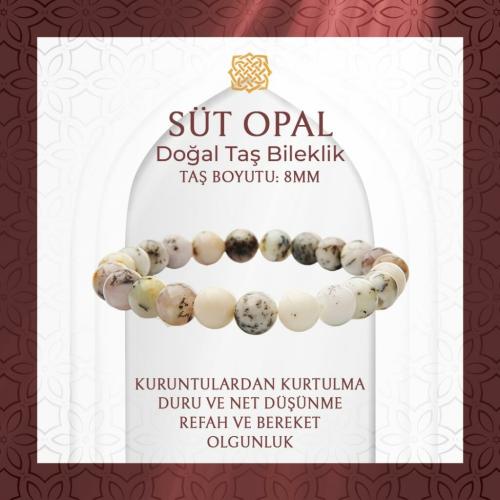 Süt Opal 8mm Doğal Taş Bileklik