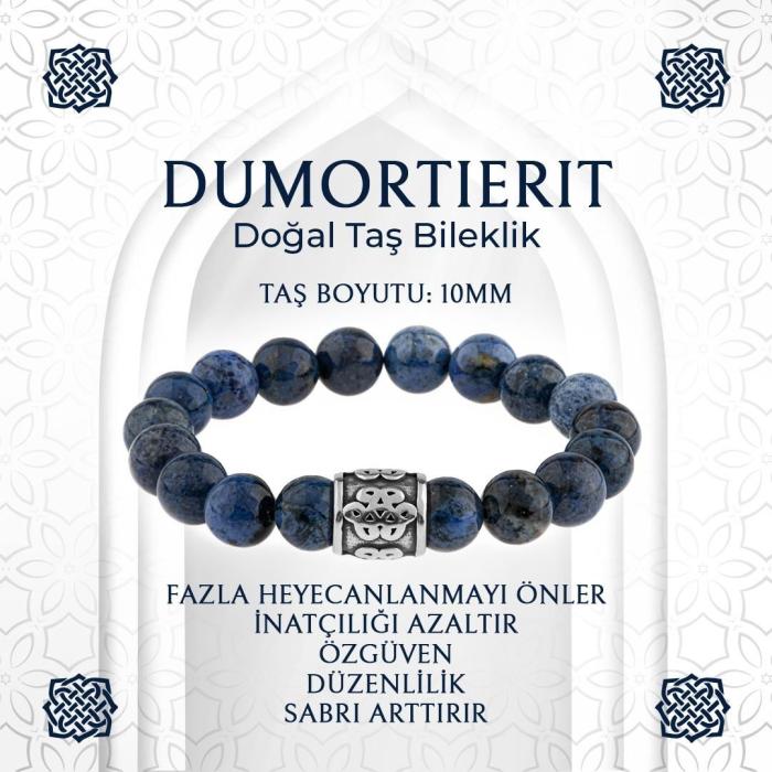 Dumortierit Doğal Taş Bileklik - 10mm