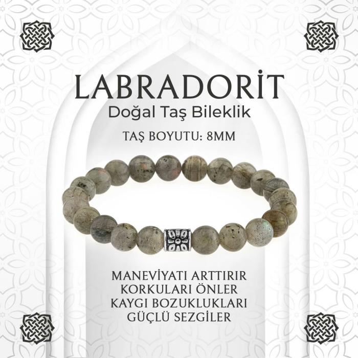 Labradorit Doğal Taş Bileklik - 8mm