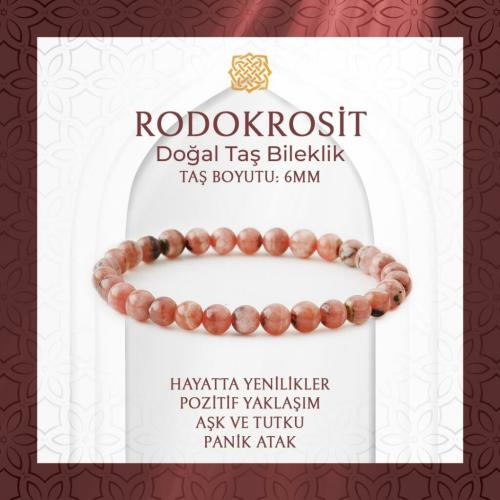 Rodokrosit 6mm Doğal Taş Bileklik