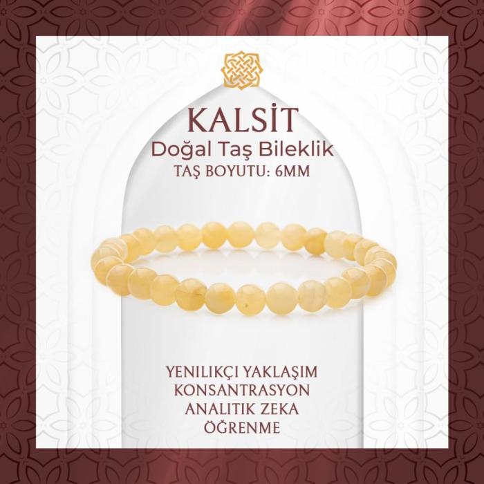 Kalsit 6mm Doğal Taş Bileklik