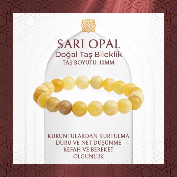 Opal Sarı 10mm Doğal Taş Bileklik