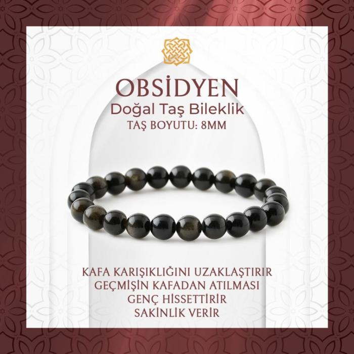 Golden Obsidyen 8mm Doğal Taş Bileklik