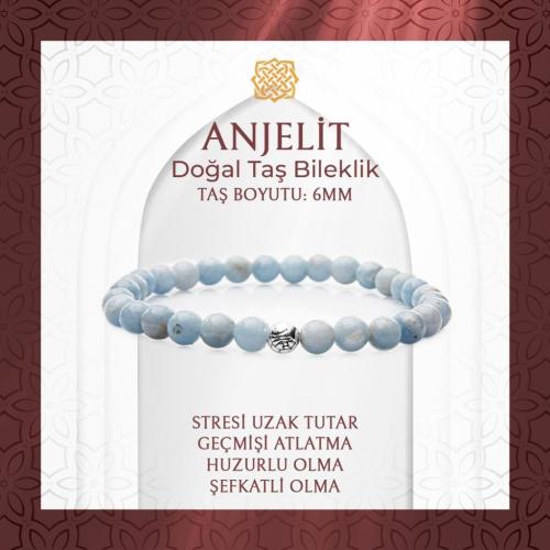 Anjelit 6mm Doğal Taş Bileklik