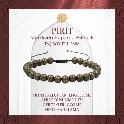 Pirit 6mm Merdiven Kapama Doğal Taş Bileklik