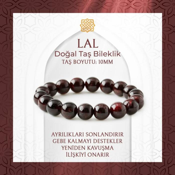 Bordo Granat Lal 10mm Doğal Taş Bileklik